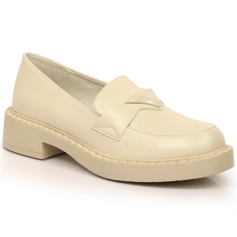 Potocki SZ12002 loaferit korkokengillä ja alustalla beige