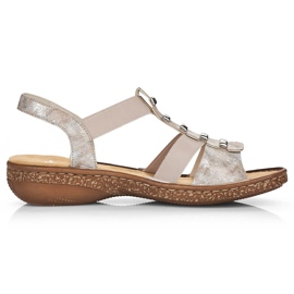 Mukavat naisten slip-on sandaalit Rieker 62850-90 beige