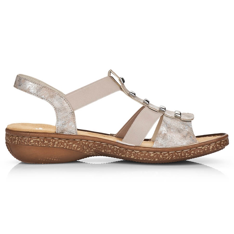 Mukavat naisten slip-on sandaalit Rieker 62850-90 beige