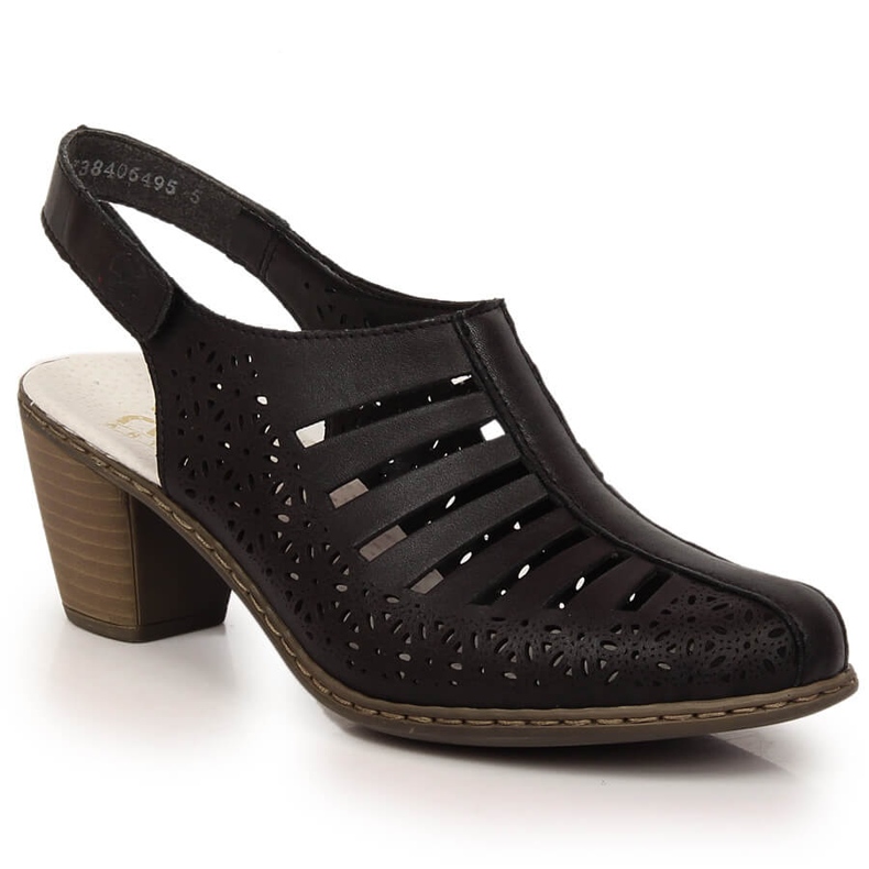 Mukavat nahkaiset naisten korkokengät Rieker 40959-00 musta