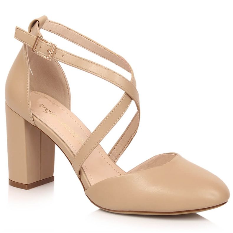 Sergio Leone SK863 naisten korkokengät kahvisandaalit beige