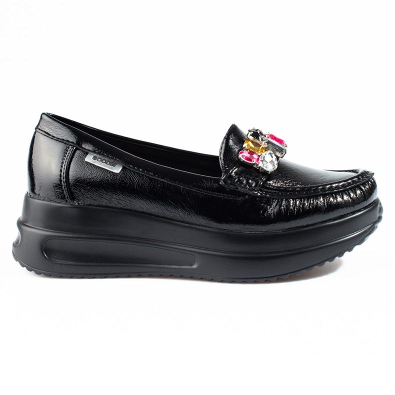 Goodin Patentoidut mokasiinit paksulla alustalla Shelovet-kiteillä musta