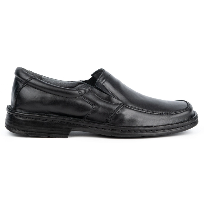 WASAK Miesten nahkaiset slip-on kengät 0114W musta