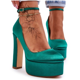 BM Muodikkaat pumput korkeakorkoisella vihreällä Haydenilla