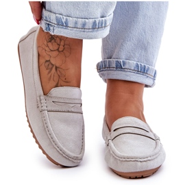 FC3 Naisten klassiset mokkanahkahousut, harmaa Ivana