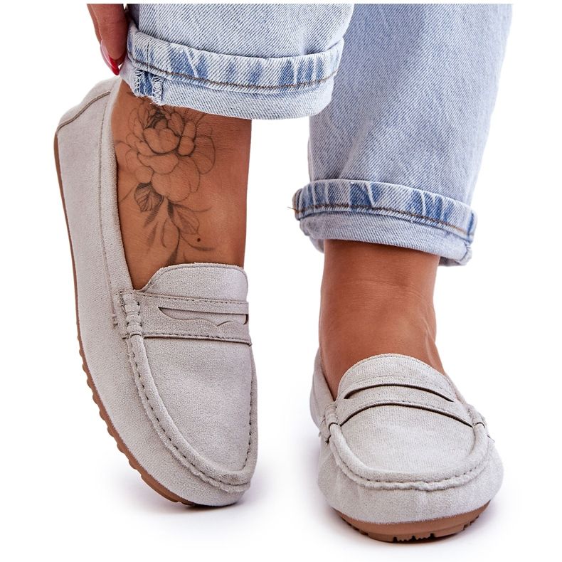 FC3 Naisten klassiset mokkanahkahousut, harmaa Ivana