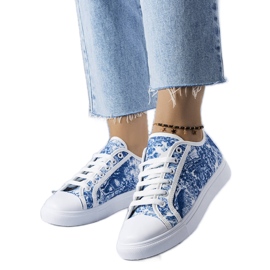 Aucoinin valkoiset ja siniset kangaslenkkarit valkoinen