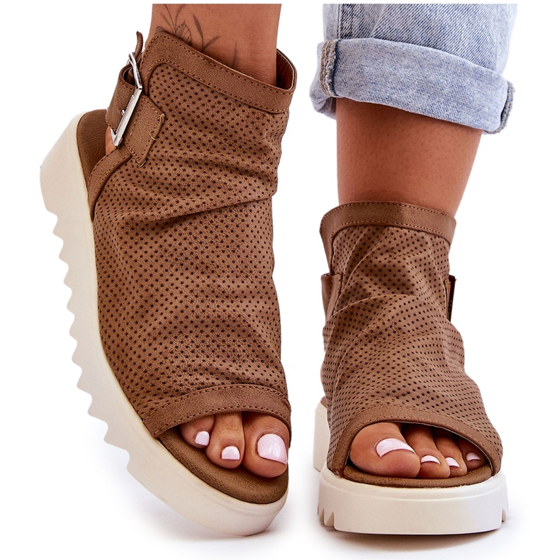 BM Naisten Camel Adonis -nilkkasandaalit ruskea