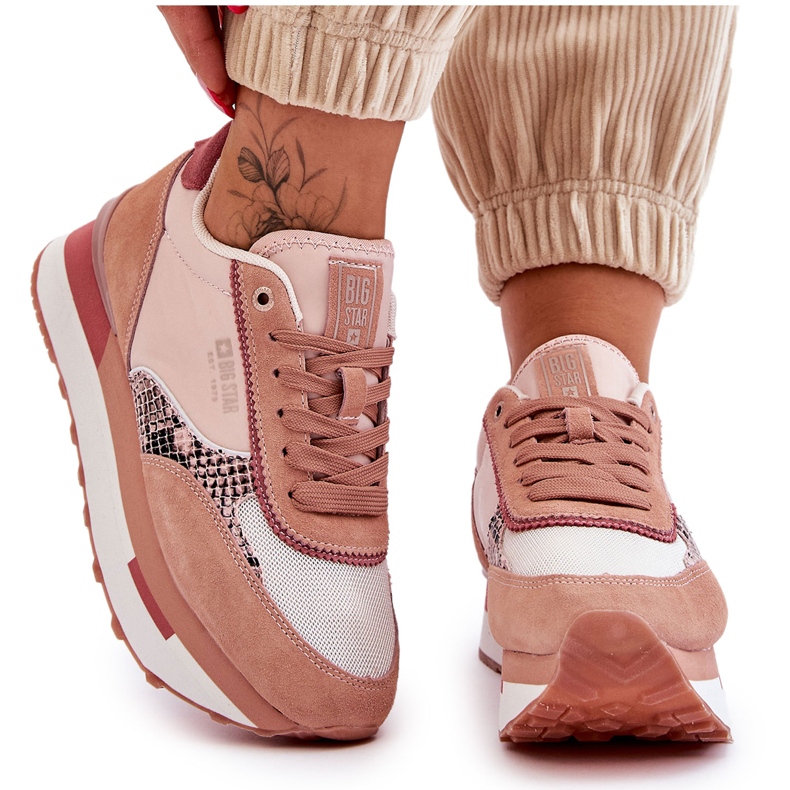 Muodikkaat lenkkarit Memory Foam System Big Star LL274366 Pink vaaleanpunainen