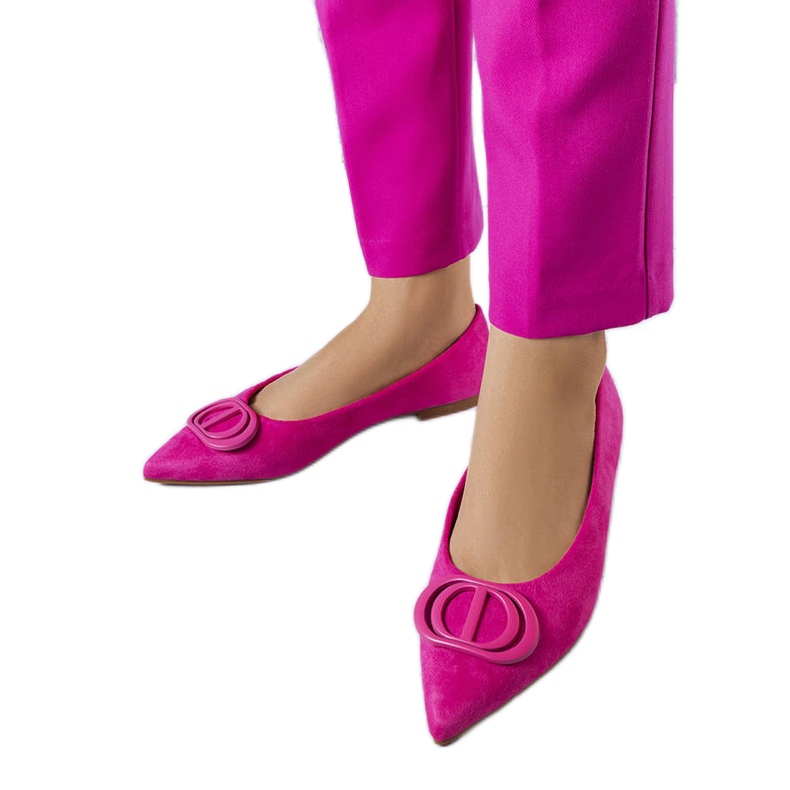 Grignonin vaaleanpunaiset ballerinat ekologisesta mokkasta vaaleanpunainen