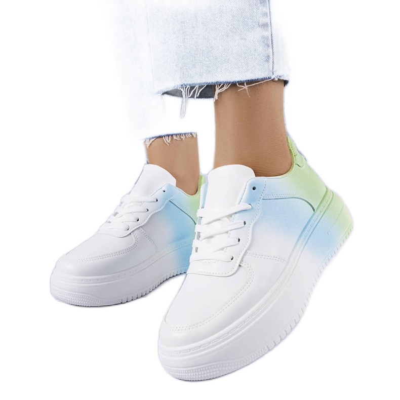 PA1 Lancen valkoiset ja vihreät alustalenkkarit valkoinen sininen