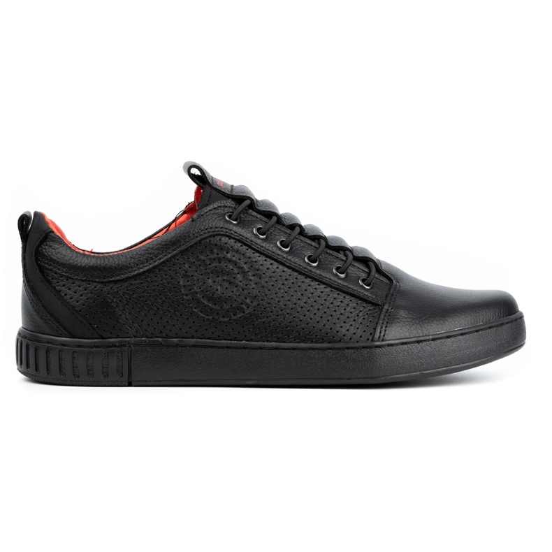 Polbut Miesten vapaa-ajan nahkakengät 2121P/2 mustat