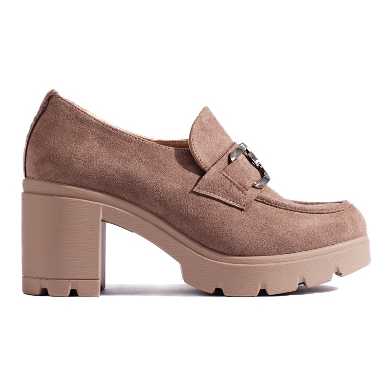 W. Potocki Potockin tummanbeiget mokkanahkaiset korkokengät