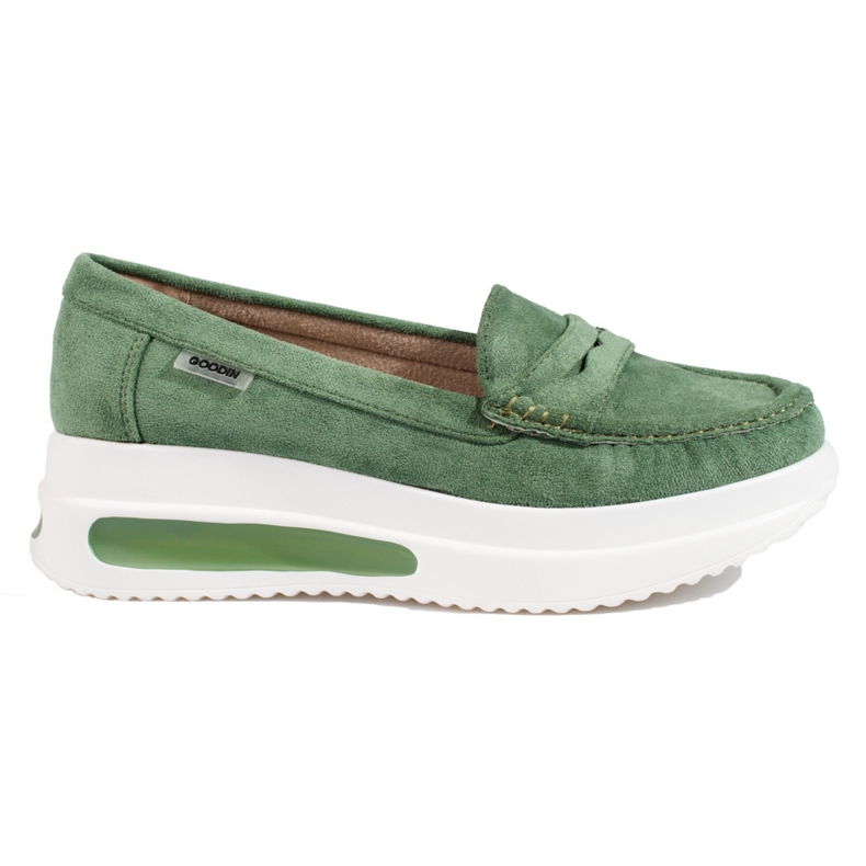 Naisten vihreät Shelovet-loaferit paksupohjaisilla