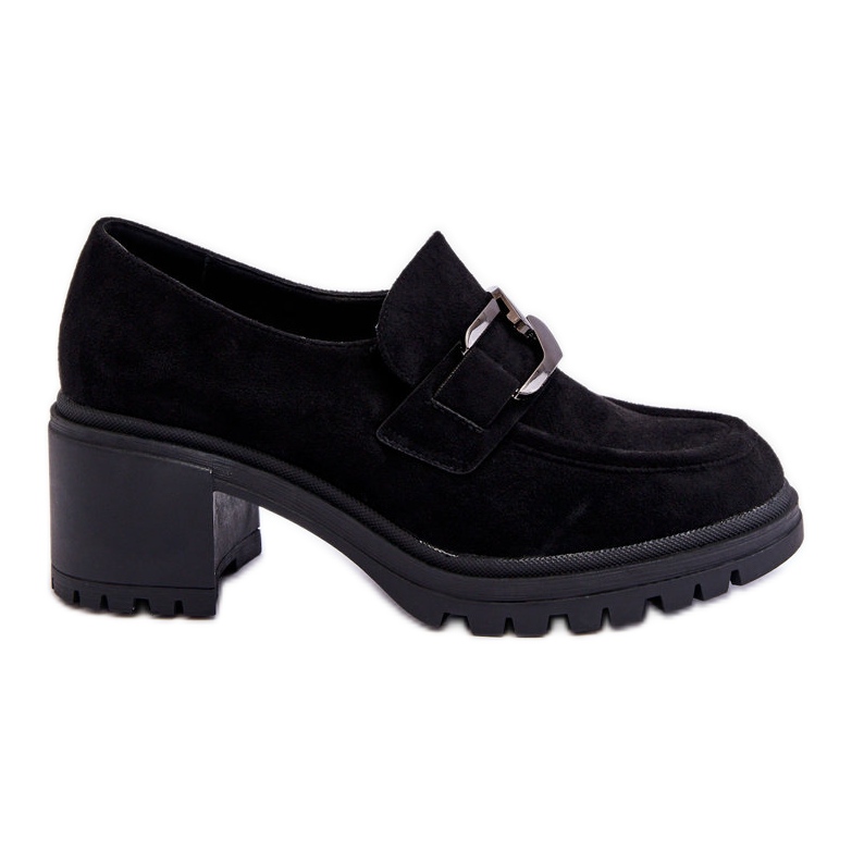 Vinceza Suede Chunky High Heels Black Finley musta