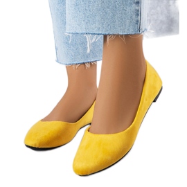 BM Keltaiset eko-mokkanahkaballerinat Donatienilta keltainen