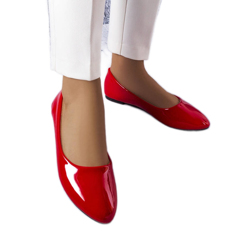 BM Méthot punaiset klassiset lakatut ballerinat punainen