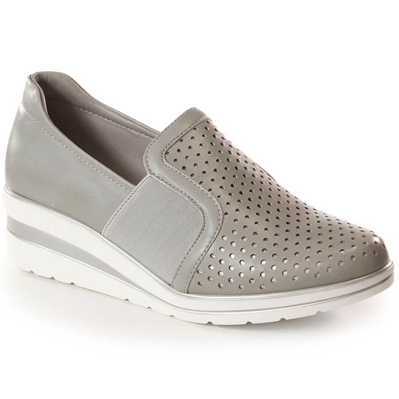 Naisten harmaat harjakattoiset kiilakengät Jezzi MR1738-17