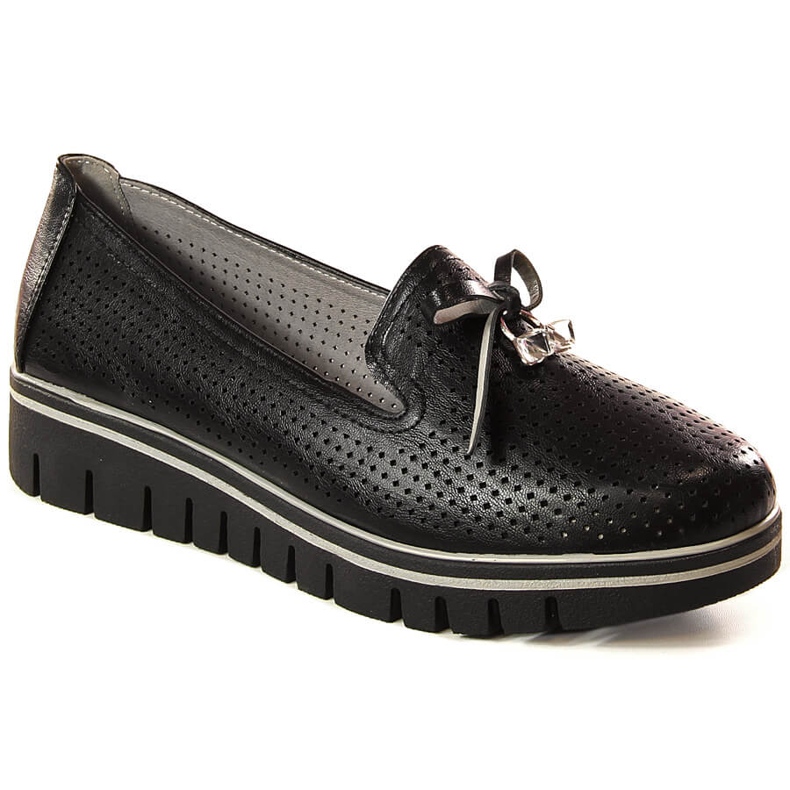 Naisten harjakattoiset mustat alustakengät Jezzi RMR2268-2