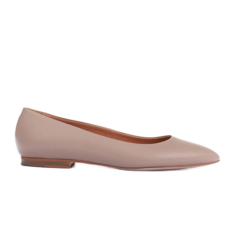 Marco Shoes Pehmeät nahkaiset balerinat beige