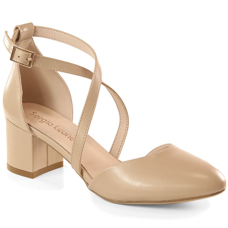 Sergio Leone SK824 naisten muodolliset kahvisandaalit beige