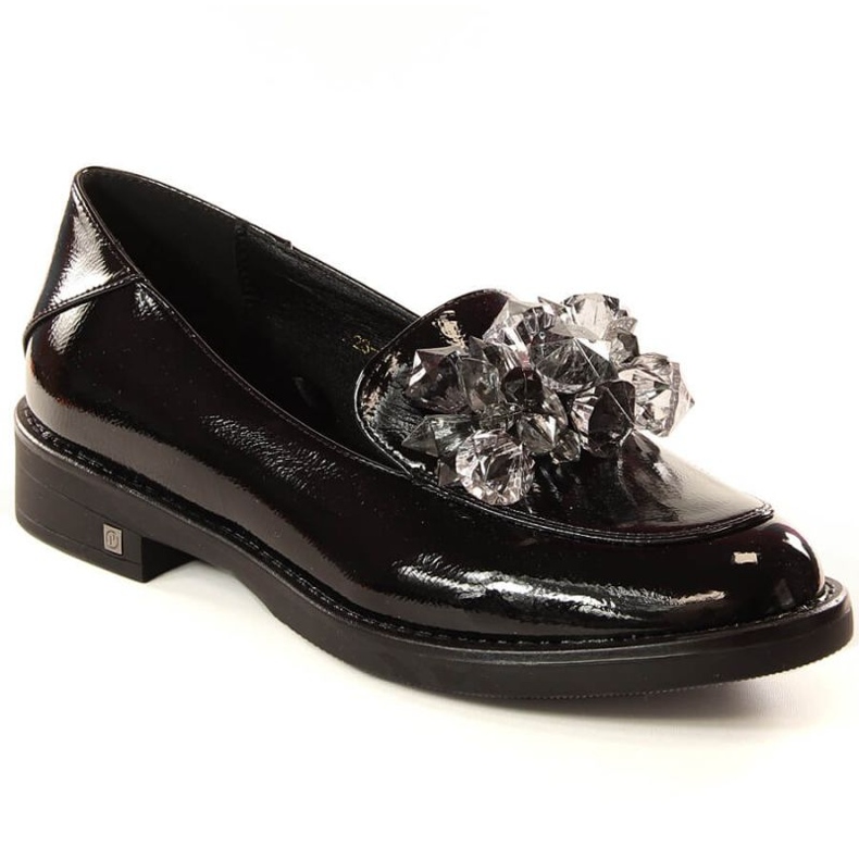 Lakatut kengät kristalleilla Potocki W WOL136 musta