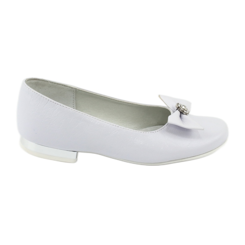 Tyttöjen balleriinien nahka valkoinen Miko 800 keulalla