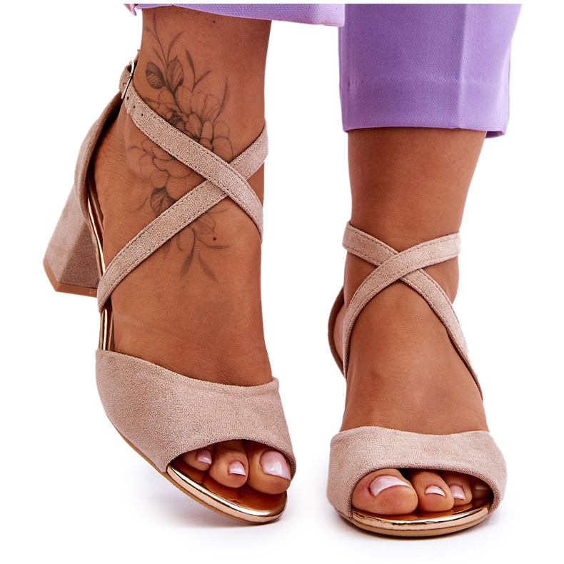 Vinceza Naisten matalakorkoiset sandaalit beige Quinn ruskea