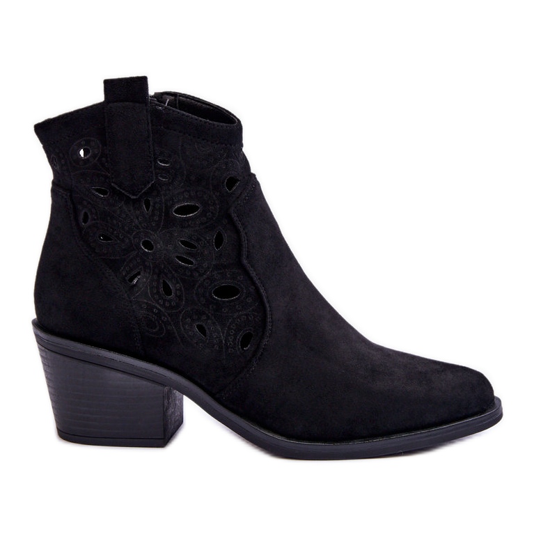 S.Barski Naisten mokkanahka, harjakattoiset cowboysaappaat, musta Daxon