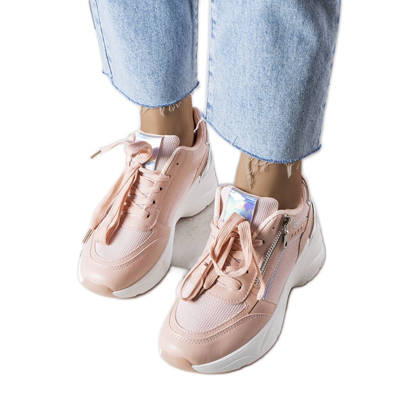 Staceyn vaaleanpunaiset wedge-lenkkarit vaaleanpunainen