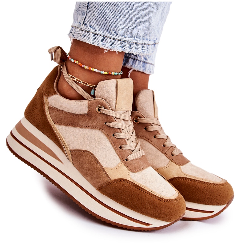 PS1 Naisten mokkanahkaiset urheilukengät Ruskea-beige Elise