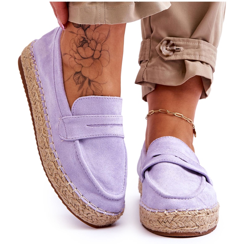 FI1 Naisten mokkanahka Espadrilles Purple Keyla violetti
