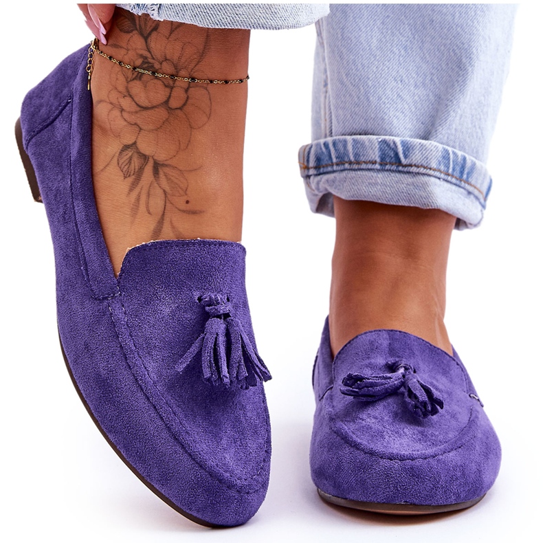 FB1 Suede Classic Loafers kanssa tupsut Purple Averil violetti