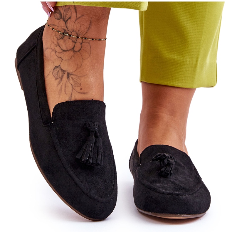 FB1 Suede Classic Loafers kanssa tupsut Black Averil musta
