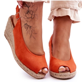 FB1 Oranssit Elsie Suede Wedge sandaalit
