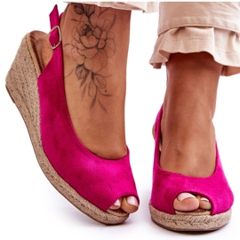 FB1 Fuchsia Elsie Suede Wedge sandaalit vaaleanpunainen