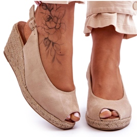 Elsie Beige mokkanahkainen Wedge sandaalit ruskea Elsie Beige mokkanahkainen Wedge sandaalit ruskea