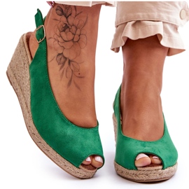 FB1 Vihreät Elsie Suede Wedge sandaalit