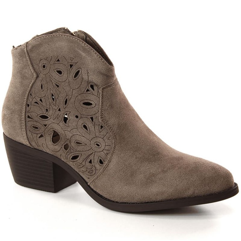 Harjatut mokkanahkaiset cowboysaappaat Jezzi W JEZ387A beige