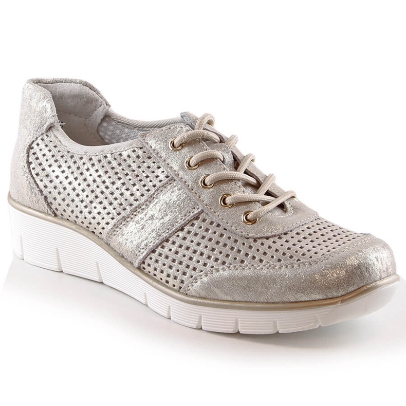 Filippo DP028 nahkaiset harjakattoiset naisten urheilukengät kultainen