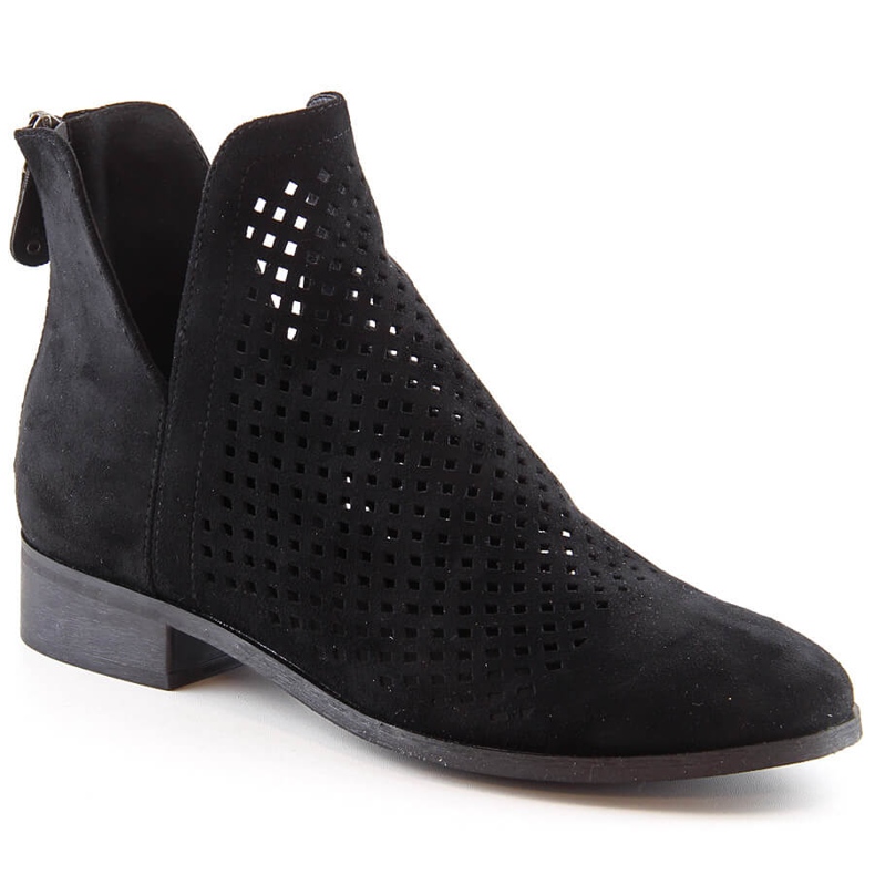 Naisten harjakattoiset mustat mokkanahkasaappaat Potocki SZ12107