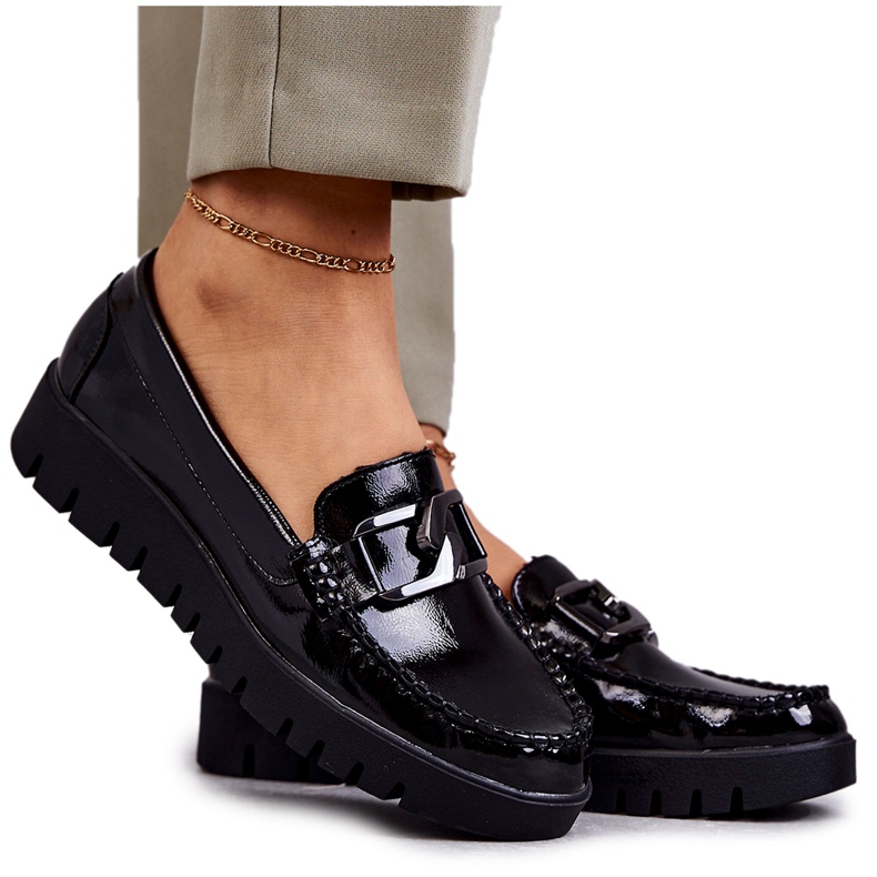 Sergio Leone Lakatut loaferit mustalla Kjersti-alustalla