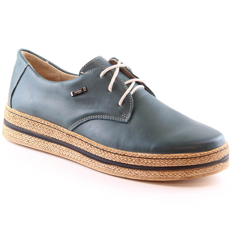 Naisten mukavat nahkakengät alustalla vihreä Helios 380