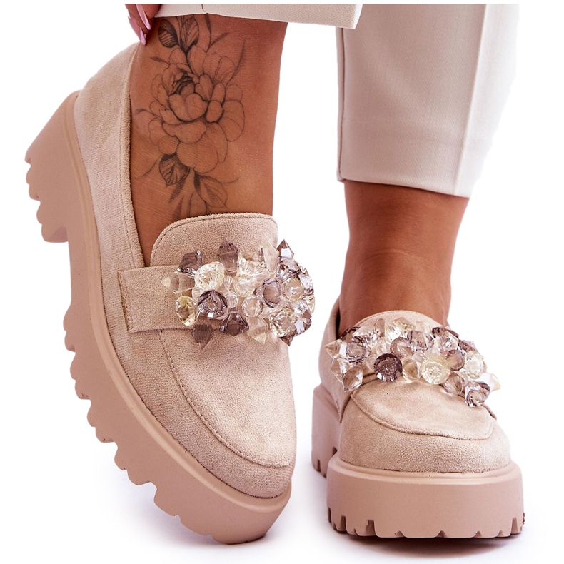 FB2 Naisten alustahousut beige-koristeilla Brenda