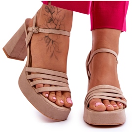 Naisten mokkanahka sandaalit Beige Verda ruskea