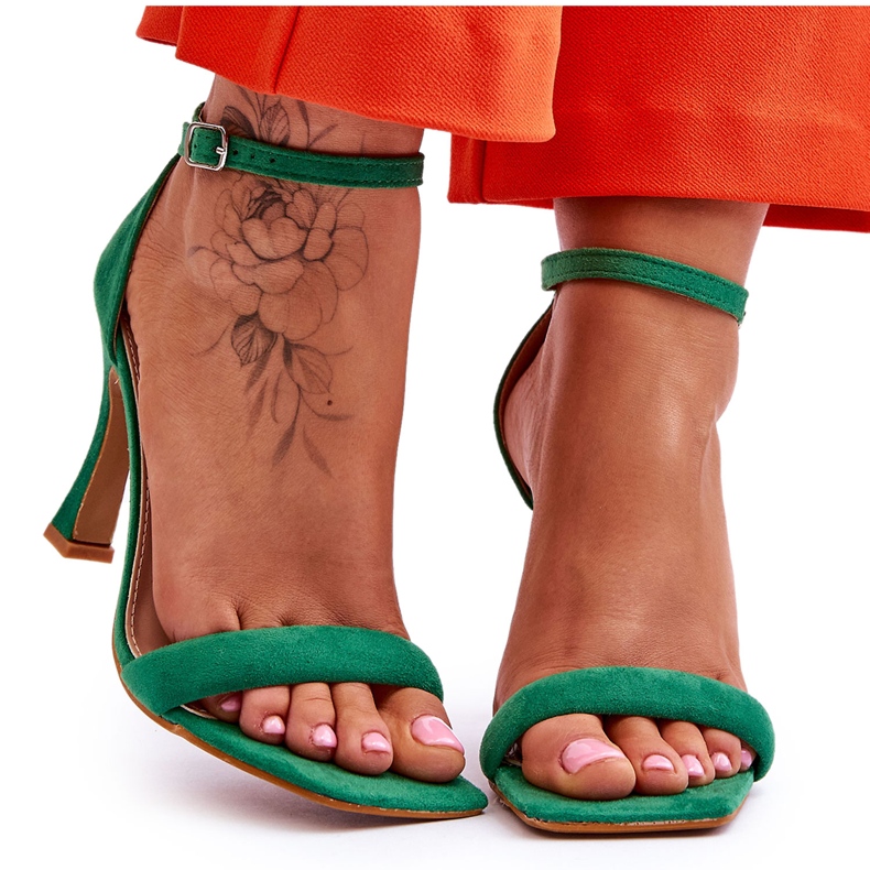 Naisten mokkanahkaiset Green Rousses -korkokengät vihreä