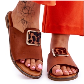 FJ1 Naisten tossut, joissa koriste-elementti Camel Leonia ruskea