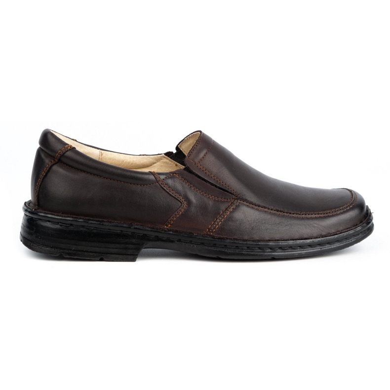 WASAK Miesten nahkaiset slip-on kengät 0114W ruskea