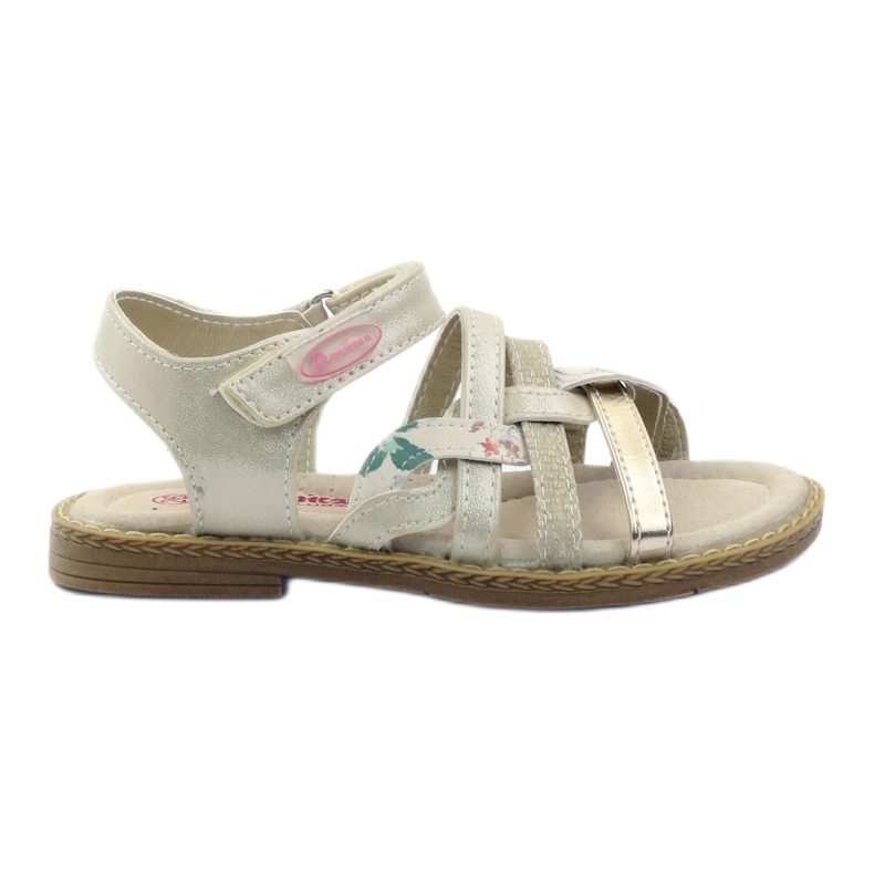 American Club Amerikkalaiset sandaalit Girls for Velcro 15079 beige/kulta