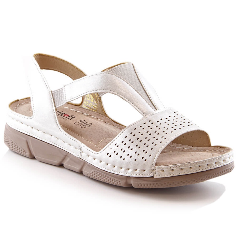 Evento Mukavat naisten slip-on sandaalit kuminauhalla Unisoft 5771 beige